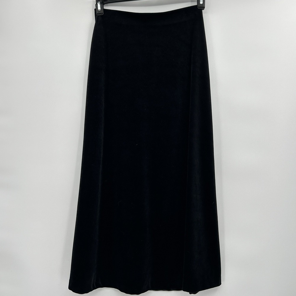 Vintage 90s Ellen Ashley Black Velvet Whimsigoth Maxi Skirt Small Fairy Grunge